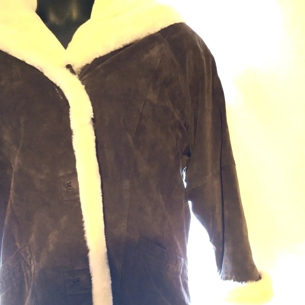 Gorgeous shearling suede winter coat EUC ❤️ - Picture 8 of 16